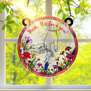 Alternative view of Hand In Hand Window Hanging Suncatcher Ornament - Personalized Gift For Mom 03XQLU280325