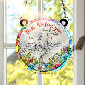 Hand In Hand Window Hanging Suncatcher Ornament - Personalized Gift For Mom 03XQLU280325
