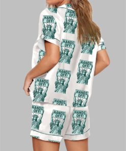 Alternative view of Hands Off Protest Print Pajama Set