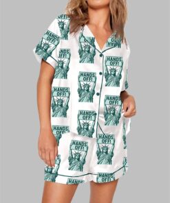 Hands Off Protest Print Pajama Set