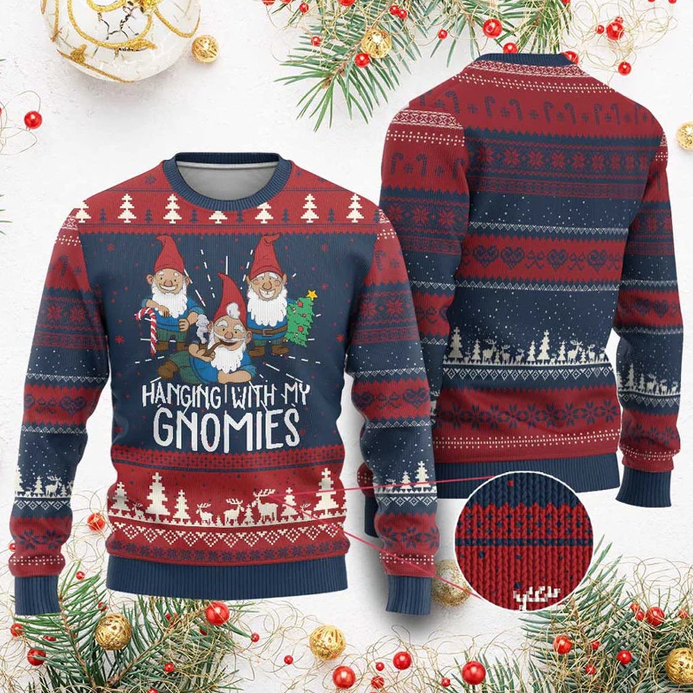 Hanging With My Gnomies Ugly Christmas Sweater - Grishko.com