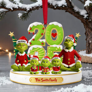 Happily Family Christmas Ornament Personalized Gifts For Family 09OHDT041125