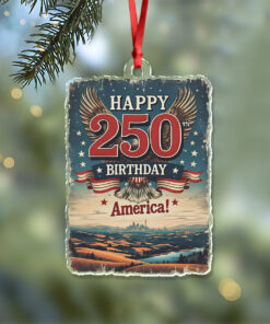 Alternative view of Happy 250 Birthday America Acrylic Ornament