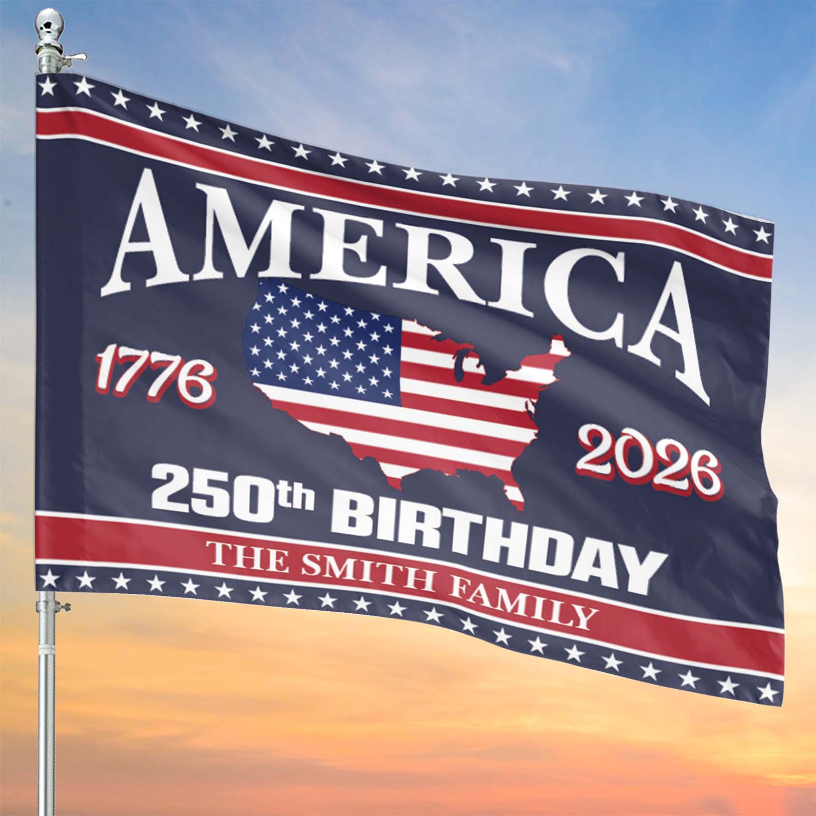 Happy 250 Years Birthday USA Flag | America Anniversary Flag | Patriotic 4th of July Flag | Independence Day House Flag Garden Flag 682485 - Image 2