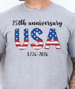 Alternative view of Happy 250 Years Birthday USA Shirt | America Anniversary | 4th of July Shirt | Independence Day Shirt