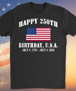 Alternative view of Happy 250 Years Birthday USA Shirt | Patriotic 4th of July 1776-026 T-Shirt | America 250th Anniversary | Independence Day Shirt