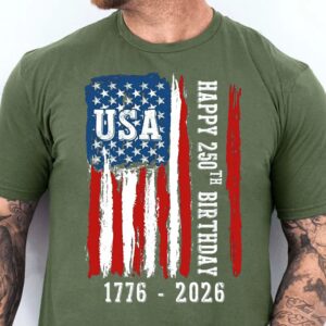 Alternative view of Happy 250 Years Birthday USA Shirt | Patriotic 4th of July 1776â€“2026 T-Shirt | America 250th Anniversary | Independence Day Shirt 682483