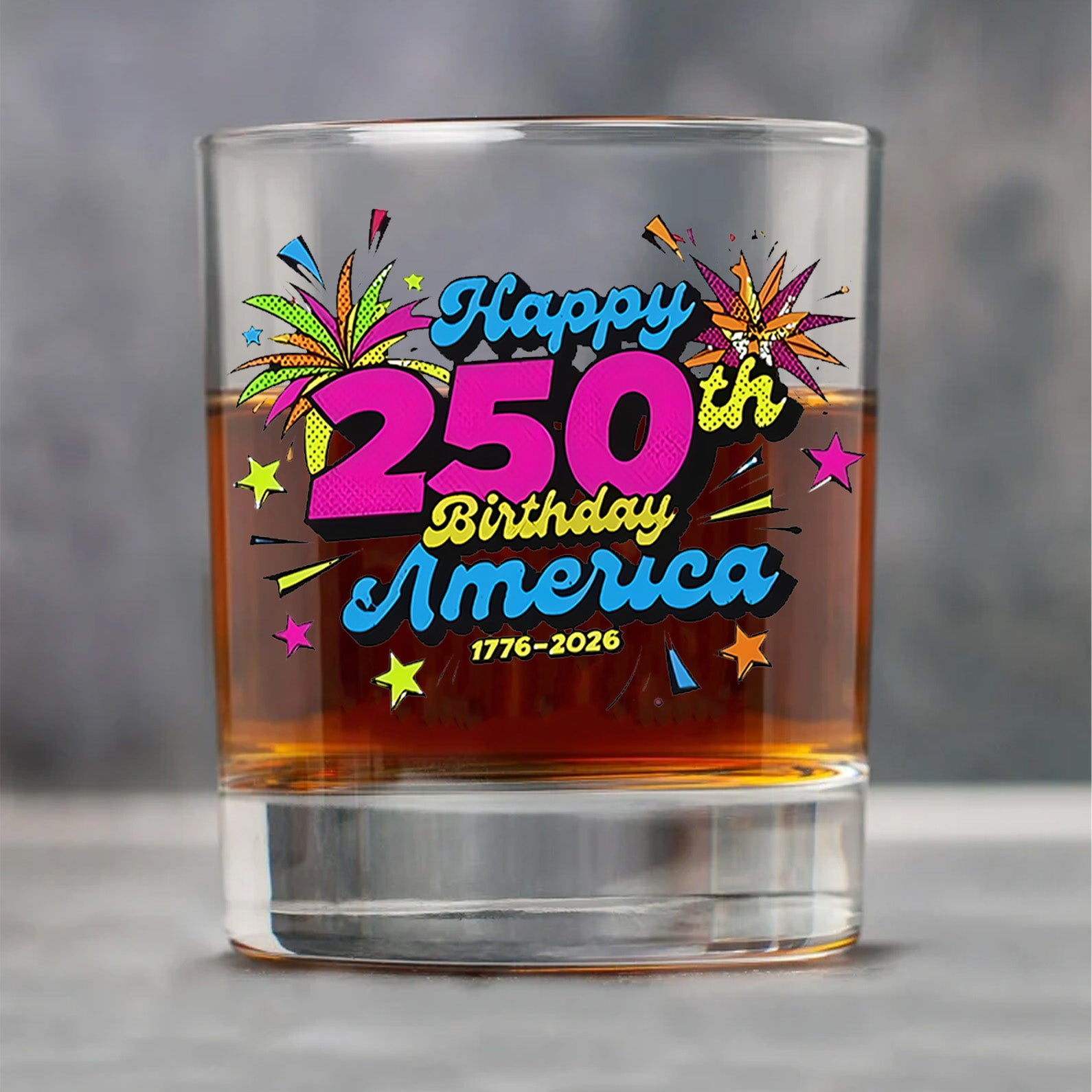 Happy 250 Years Birthday USA Whiskey Glass Beer Glass | America 250th Anniversary Glass | Patriotic 4th of July Glass 682626 - Image 3