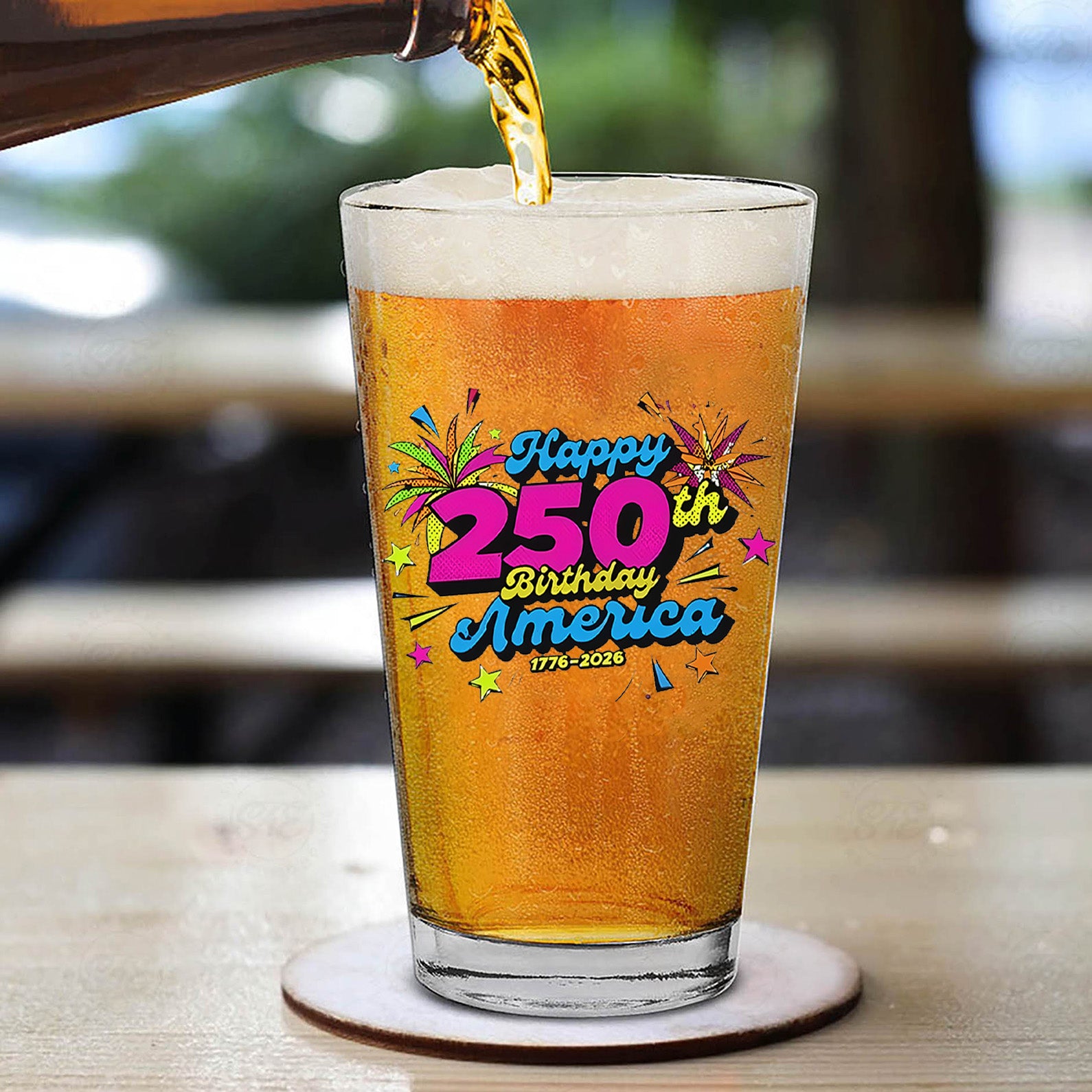 Happy 250 Years Birthday USA Whiskey Glass Beer Glass | America 250th Anniversary Glass | Patriotic 4th of July Glass 682626 - Image 4
