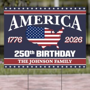 Alternative view of Happy 250 Years Birthday USA Yard Sign | America Anniversary Yard Sign | Patriotic 4th of July Yard Sign | Independence Day Yard Sign 682485