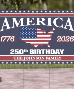 Happy 250 Years Birthday USA Yard Sign | America Anniversary Yard Sign | Patriotic 4th of July Yard Sign | Independence Day Yard Sign