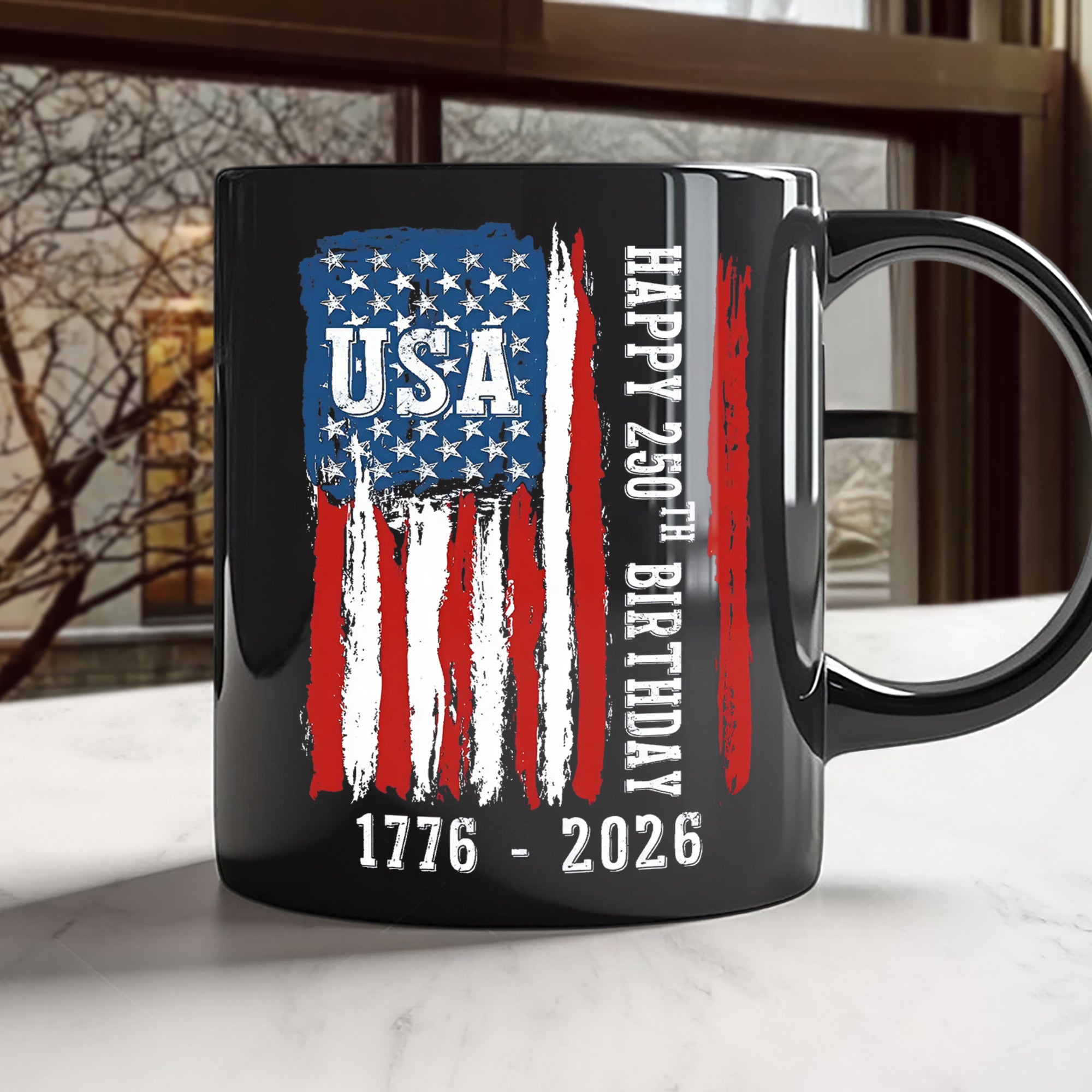 Happy 250th Birthday America Flag Black Mug LM32 895287 - Image 5