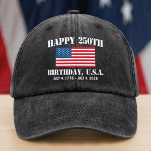Happy 250th Birthday USA Patriotic 4th Of July Washed Denim Baseball Cap HO82 900372