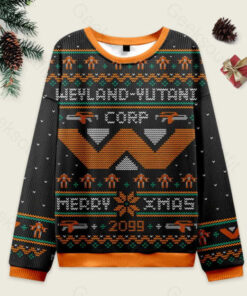 Happy Alien Xmas Black Ugly Christmas Sweater Sweatshirt