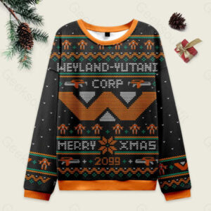 Happy Alien Xmas Black Ugly Christmas Sweater Sweatshirt