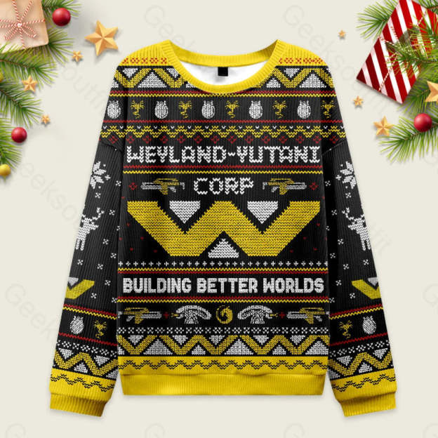 Happy Alien Xmas Black Ugly Christmas Sweater Sweatshirt