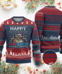 Happy Chrismukkah Ugly Christmas Sweater 