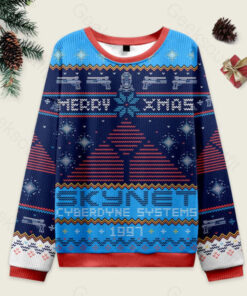 Happy Cyber Xmas Blue Ugly Christmas Sweater Sweatshirt