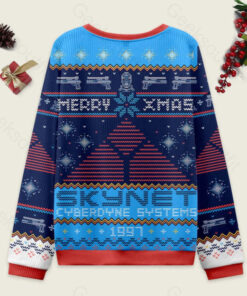 Alternative view of Happy Cyber Xmas Blue Ugly Christmas Sweater Sweatshirt