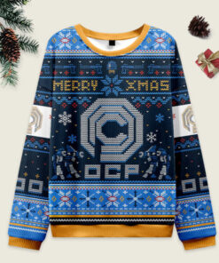 Happy Robo Xmas Blue Ugly Christmas Sweater Sweatshirt