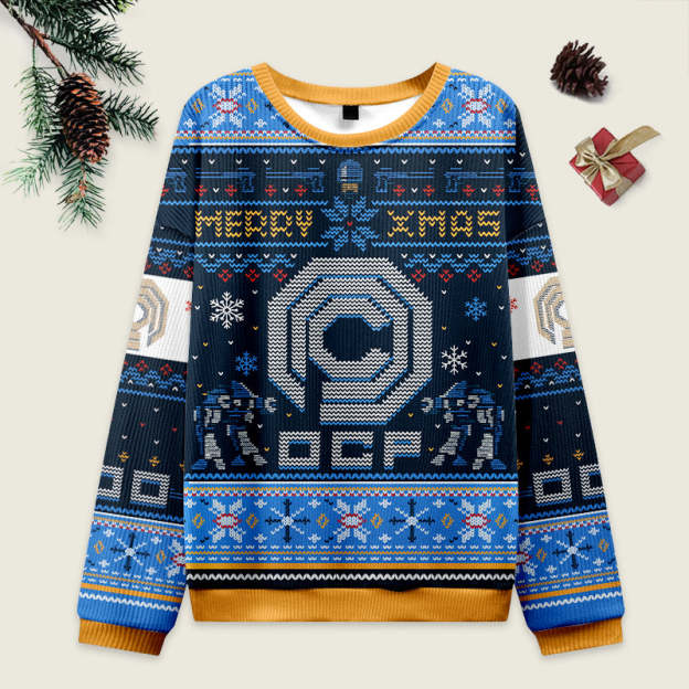 Happy Robo Xmas Blue Ugly Christmas Sweater Sweatshirt