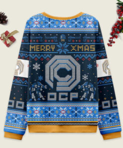 Alternative view of Happy Robo Xmas Blue Ugly Christmas Sweater Sweatshirt