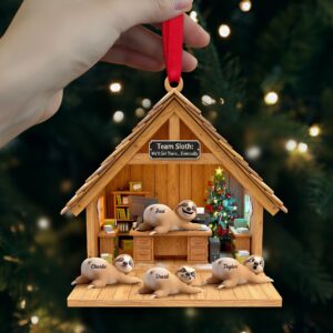 Alternative view of Happy Workplace Sloth Ornament - Personalized Gifts For Coworkers 05OHLU141125