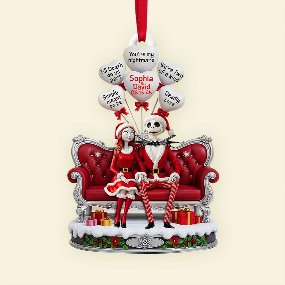 Hauntingly Sweet Couple Christmas Ornament - Personalized Anniversary Gifts For Couple 03TOLU130825 - Image 5