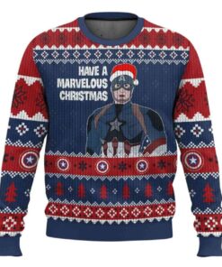 Have A Marvelous Christmas Captain America Ugly Christmas Sweater