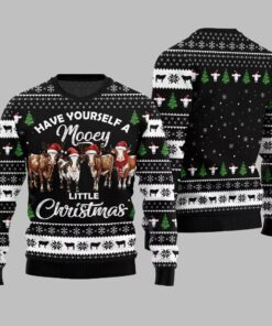 Alternative view of Have Yourself A Mooey Little Christmas Ugly Christmas Sweater 