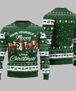 Have Yourself A Mooey Little Christmas Ugly Christmas Sweater 