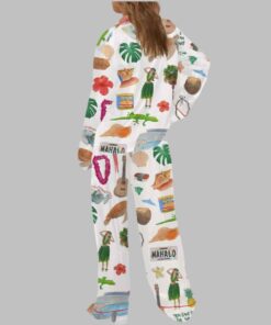 Alternative view of Hawaii Planner Satin Pajama Set