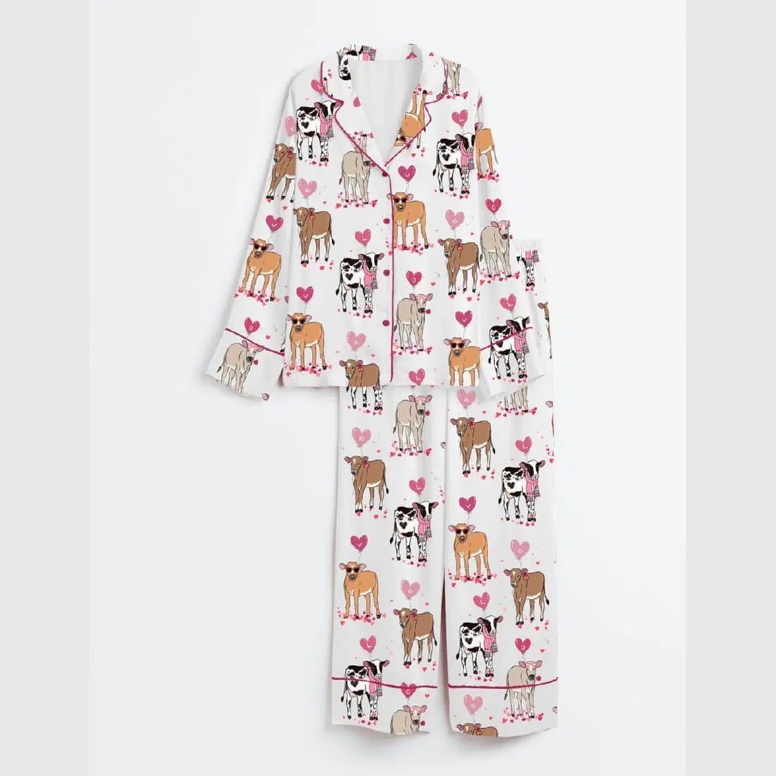 Healthcare Nurse Valentine's Day Gift Art Print Pajama Set - Image 3