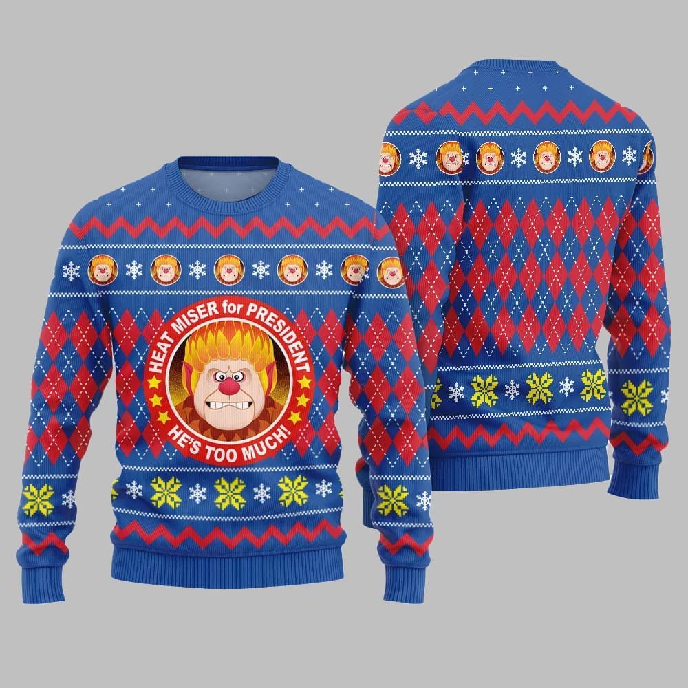 Heat Miser for President Ugly Sweater Christmas 2025 - Image 3
