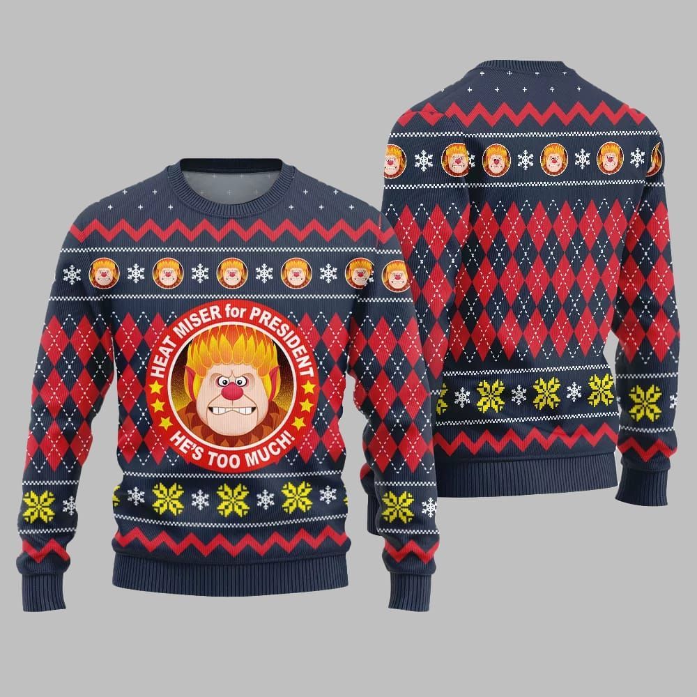 Heat Miser for President Ugly Sweater Christmas 2025 - Image 5