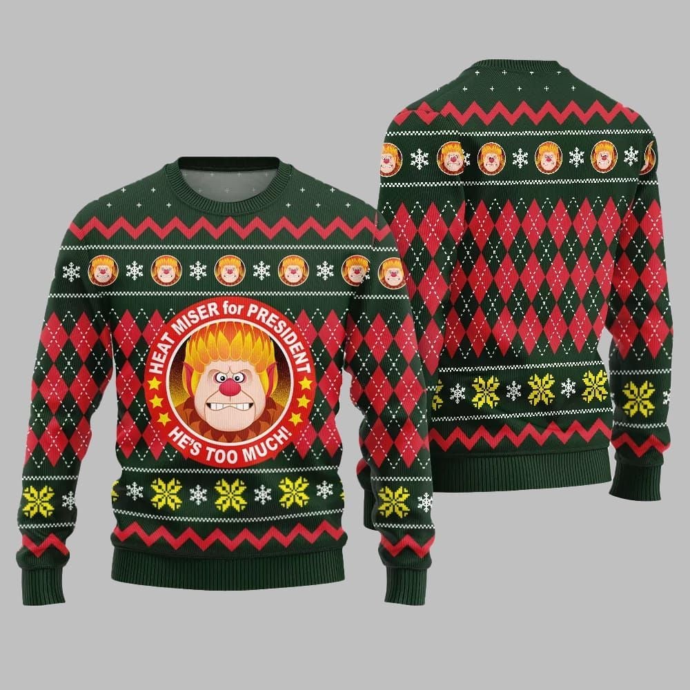 Heat Miser for President Ugly Sweater Christmas 2025 - Grishko.com