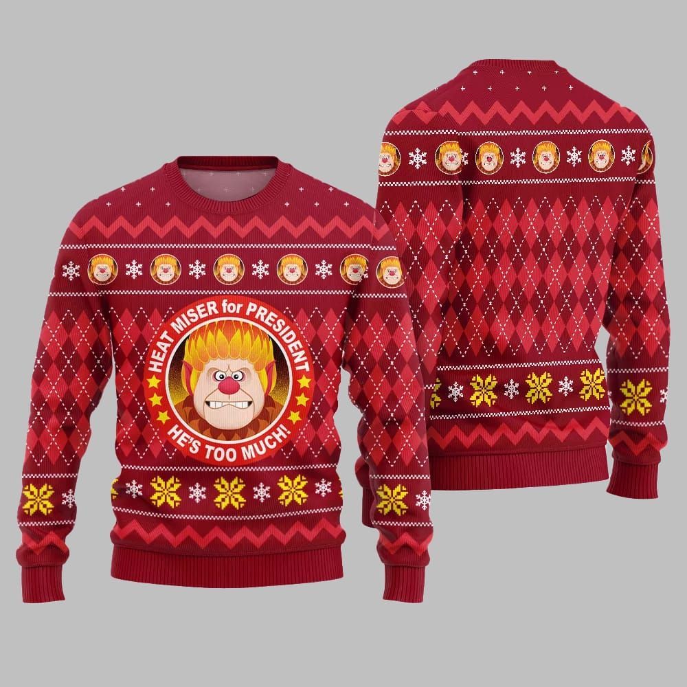 Heat Miser for President Ugly Sweater Christmas 2025 - Image 4