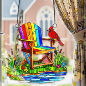 Alternative view of Heaven Fishing Suncatcher Ornament - Personalized Gifts For Fishing Lover Memorial 03OHMG250825