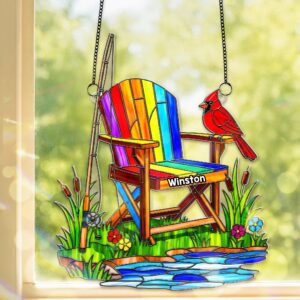 Heaven Fishing Suncatcher Ornament - Personalized Gifts For Fishing Lover Memorial 03OHMG250825