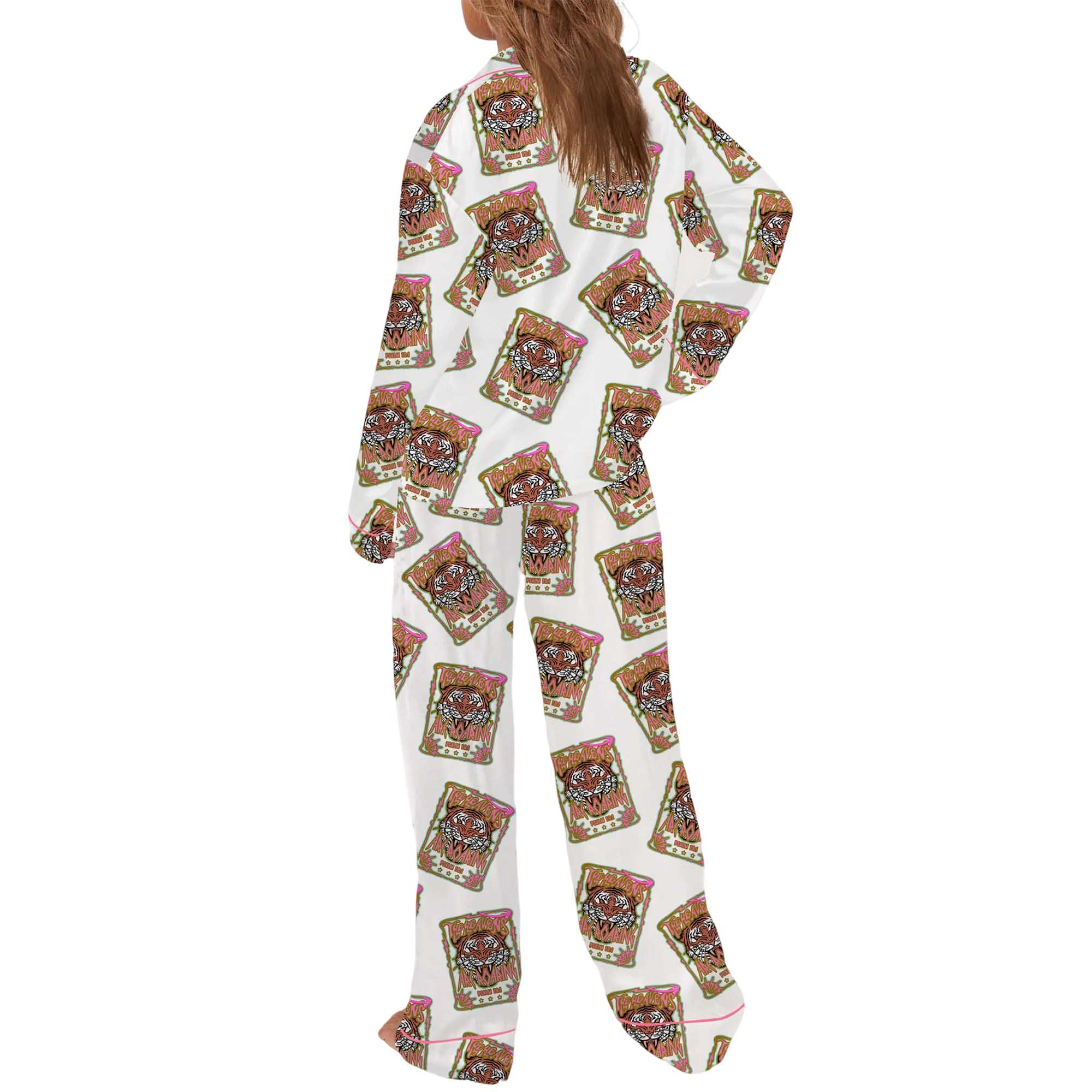 Heavens Roaring Satin Pajama Set For Women - Image 4