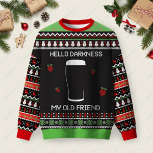 Hello Darkness My Old Friend Black Ugly Christmas Fuzzy Fleece Sweatshirt