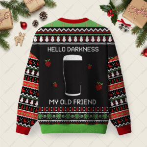Alternative view of Hello Darkness My Old Friend Black Ugly Christmas Fuzzy Fleece Sweatshirt
