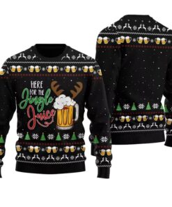 Here for the Jingle Juice Ugly Christmas Sweater 