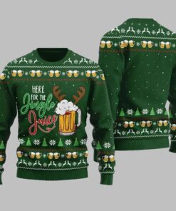 Here For The Jingle Juice Ugly Sweater Christmas 2025 