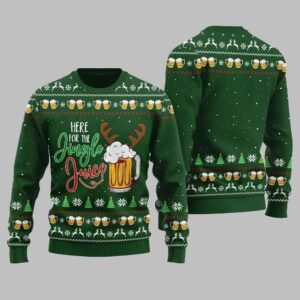 Here For The Jingle Juice Ugly Sweater Christmas 2025 - Grishko.com