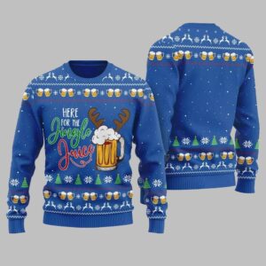 Alternative view of Here For The Jingle Juice Ugly Sweater Christmas 2025 - Grishko.com