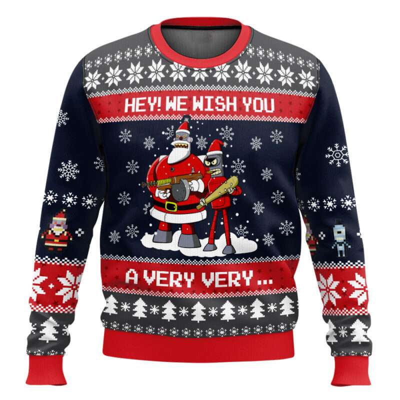 Hey We Wish You A Futurama Ugly Christmas Sweater