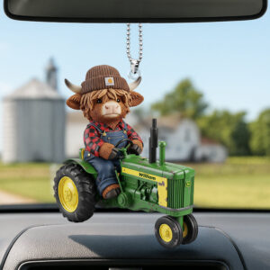 Alternative view of Highland Cow Car Ornament - Personalized Gifts For Farmers 03nati040925