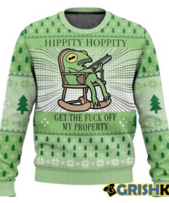 Hippity Hoppity Frog Meme Christmas Ugly Sweater 