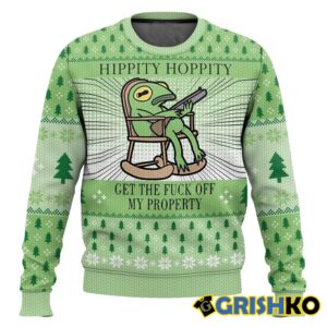 Hippity Hoppity Frog Meme Christmas Ugly Sweater - Grishko.com